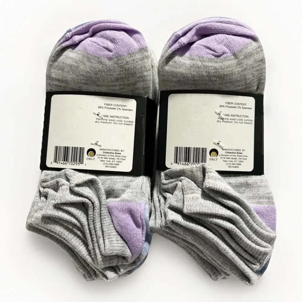 Ladies No Show Socks 20 Pack Gray Pastel Low Cut Shoe Size 4-10 Comfort NEW